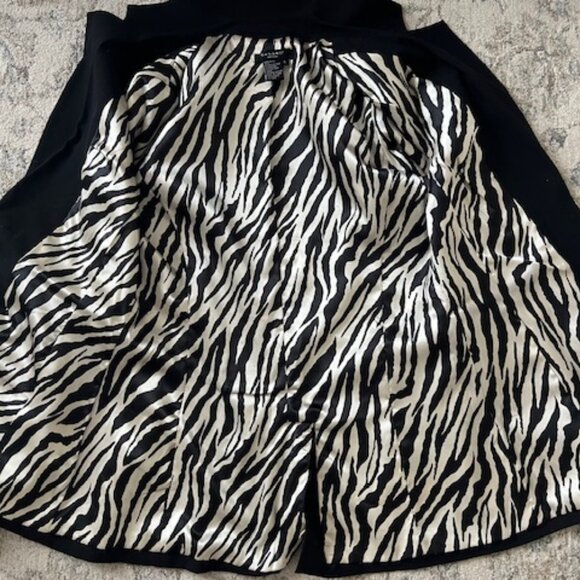 Sandro Sportswear black Women Zebra Lined Cuff Blazer jacket Size Small - Picture 7 of 8